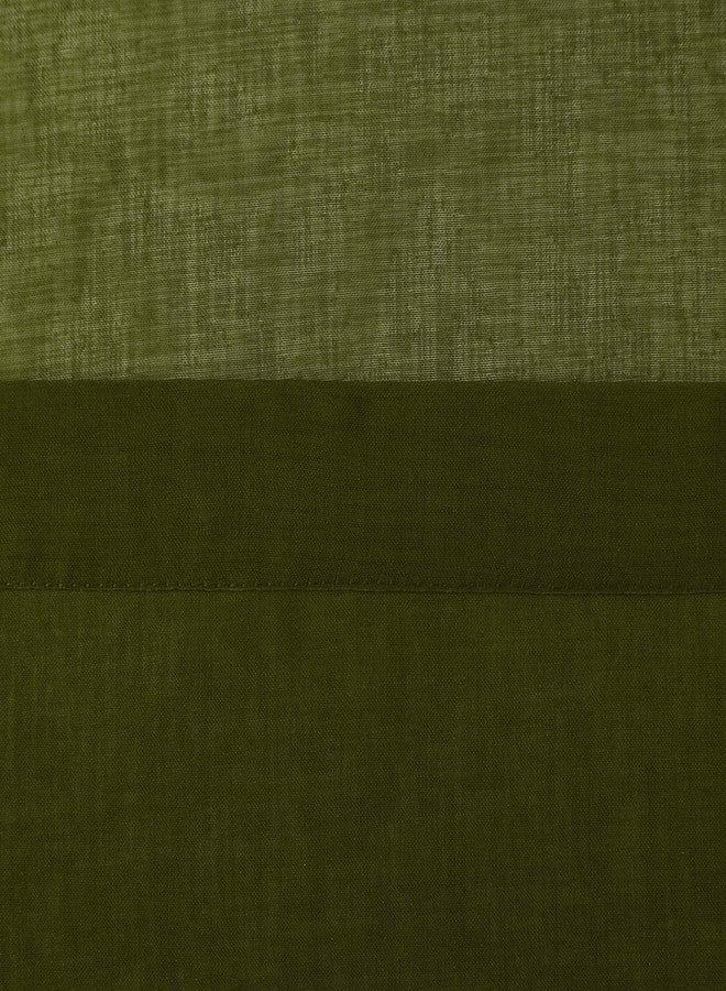 DWCN Olive Green Sheer Curtains Semi Transparent Voile Rod Pocket Curtains for Bedroom and Living Room, 42 x 72 inches Long, Set of 2 Panels - Image 4